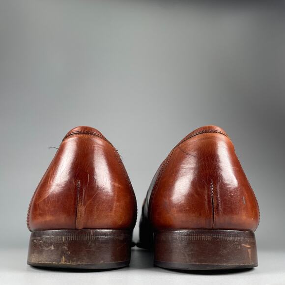 Johnston & Murphy Men\'s Size 11 M Brown Leather Slip On Kilt Loafers Casual USA main image 4